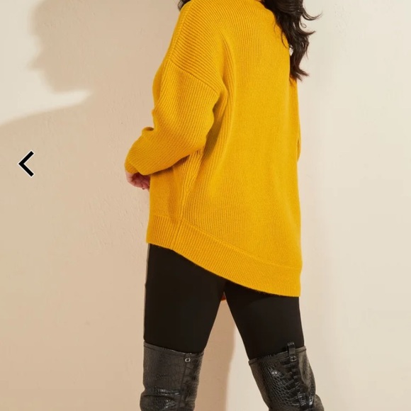 Marciano Mustard Colour Turtleneck Asymmetrical Sweater - Size XS - Picture 3 of 10